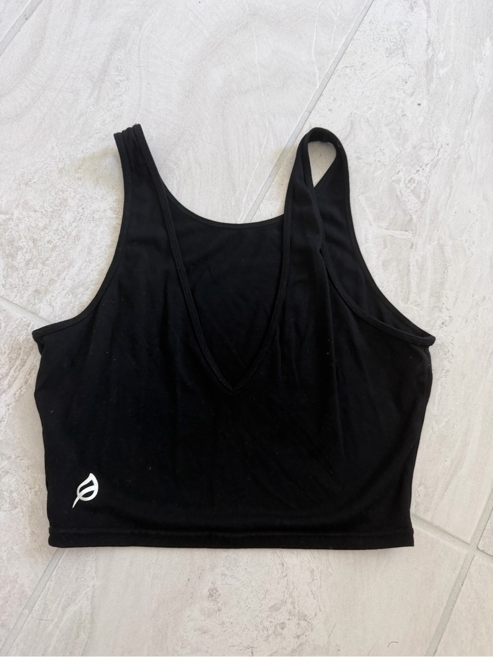 P’tula Black V-Neck Crop Tank Top